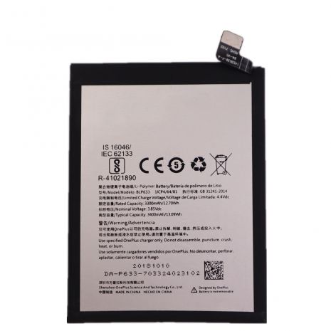 Аккумулятор для OnePlus 3T (A3010) BLP633 (3400 mAh) [Original PRC] 12 мес. гарантии