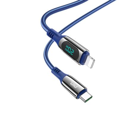 Кабель Hoco S51 с дисплеем USB to Lightning 1.2m синий