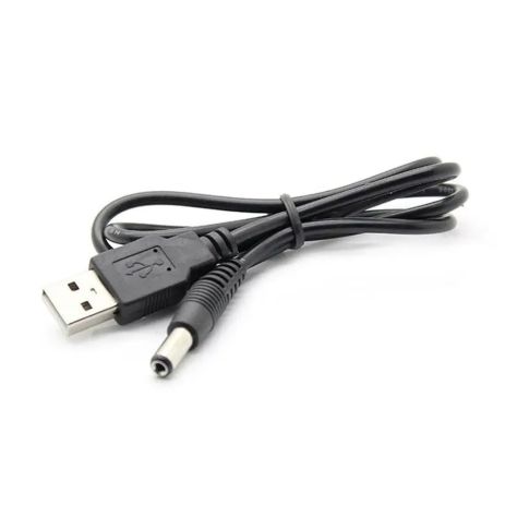 Кабель USB для роутера USB to DC 5.5x2.1 1m черный