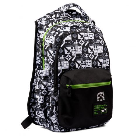 Шкільний рюкзак YES, два відділення, одна фронтальна кишеня, розмір: 48*38*13 см, чорний Minecraft