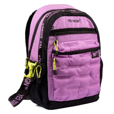 Шкільний рюкзак YES, два відділення, фронтальні кишені, бічні кишені розмір 44*29*16см бузковий YES DSGN. Lilac