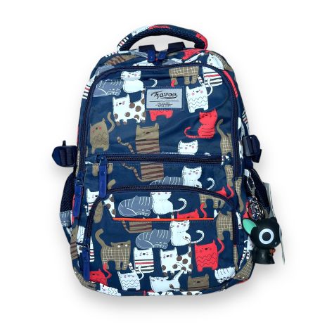 Шкільний рюкзак Favor, два відділення, дві фронтальні кишені, бічні кишені, розмір: 40*27*15 см, синій