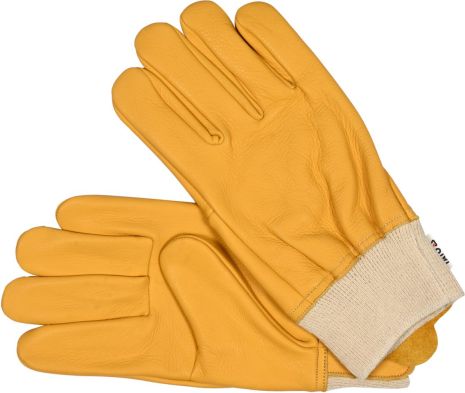 Перчатки рабочие желтые с текстильным взыскателем кожа размер 10 Yato YT-74650