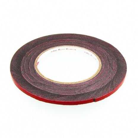 Скотч двосторонній ширина 8мм, товщина 1мм (червоний) на поліуретановій основі.
