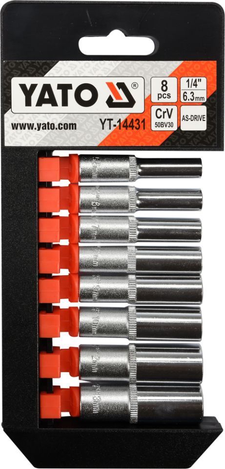 Набір подовжених торцевих головок 1/4 5,5-13 мм Yato YT-14431