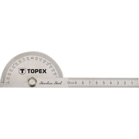 Угломер с линейкой 100 мм, нержавеющая сталь Topex 31C700