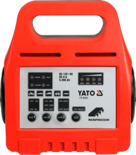 Зарядное устройство для авто 230 Вольт. Yato YT-8301