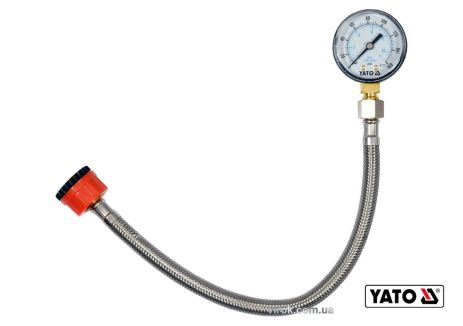 Манометр для измерения давления воды 3/4" 1/2" шланг- 30 см 1.1 Мпа Yato YT-24790