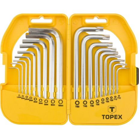 Ключи шестигранные и Torx, набор 18 шт TOPEX 35D952