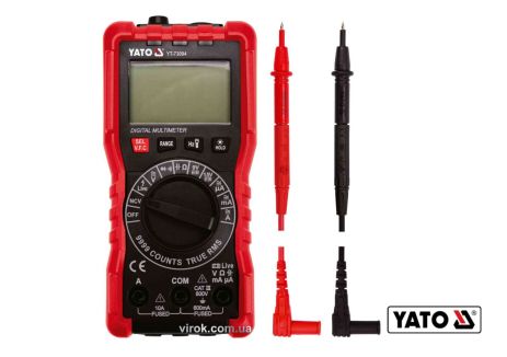 Мультиметр для вимірювання електричних параметрів із цифровим LCD-дисплеєм + чохол YaTo YT-73094