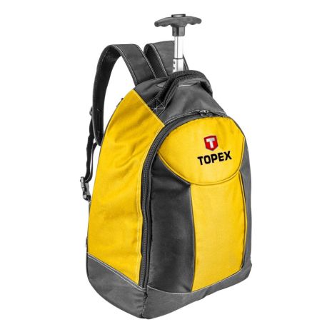 Рюкзак для инструмента Topex полиэстер, 25 внутренних карманов, телескопическая ручка, колеса, регулируемые лямки. Topex 79R450