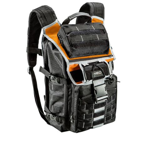 Рюкзак для инструмента NEO полиэстер 600D, 4 наружных кармана, 18 внутренних карманов, ручка, спинные подушки, регулируемые лямки, нагрудный ремень. NEO 84-304