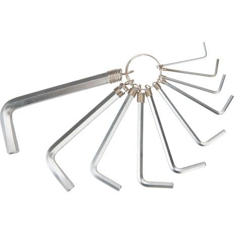 Ключі шестигранні 1.5-10 мм, набір 10 шт., на кільці, сталь CrV Topex 35D954