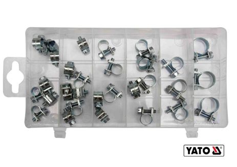Хомути гвинтові різні розміри набір 30 шт Yato YT-06783