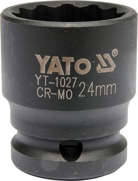 Головка торцевая ударная 12-гранная 1/2" 24 мм Yato YT-1027