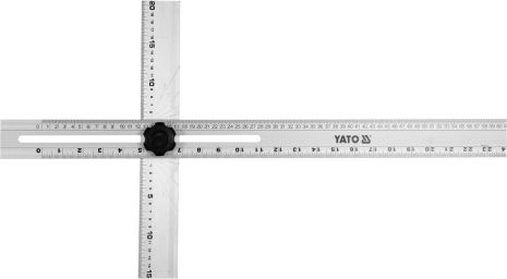 Уголок алюминиевый с 2-х линеек, с метрическими и дюймовыми шкалами, l= 600 x 360 мм Yato YT-70791