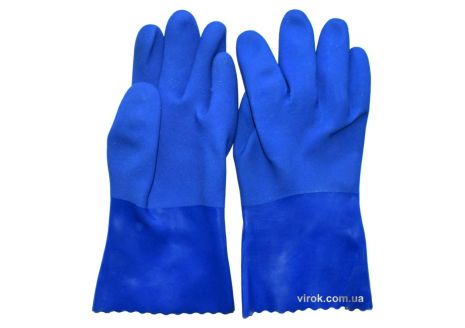 Перчатки резиновые масло-бензостойкие синие размер 10 VIROK 83V014