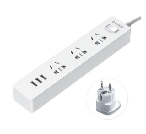 Подовжувач Power Strip Orico XCS-3A3U 3 розетки, 3 USB 1,5 м white