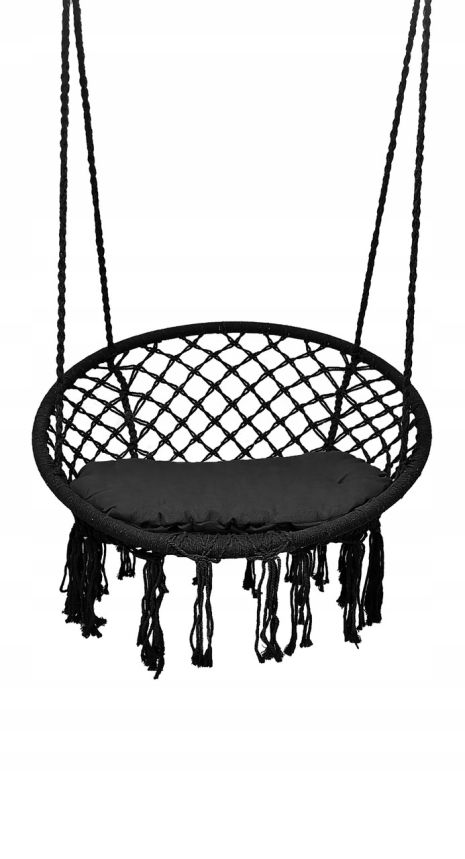 Подвесное кресло BOHO+подушка(черный)