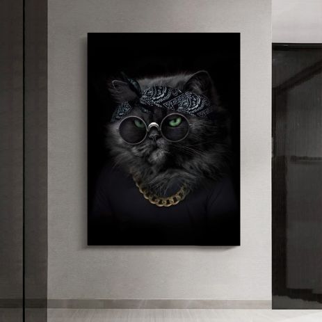 Картина на холсте "Стильный кот" печать 40х50см