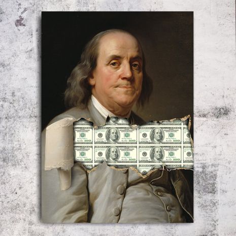 Картина на холсте "Портрет Бенджамина Франклина" печать 40х40см