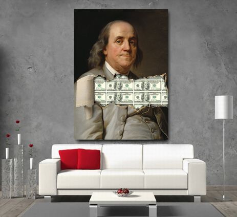 Картина на холсте "Портрет Бенджамина Франклина" печать 40х50см