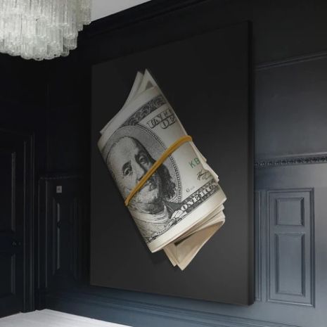 Картина на полотні "Пачка грошей" притягує фінанси, друк 40х60см