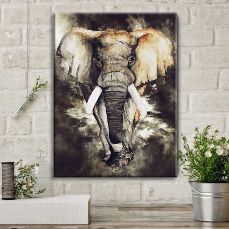 Картина на холсте "Слон" печать под заказ 30х50см