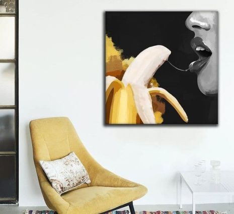 Картина на холсте "Банан" печать 50х50см