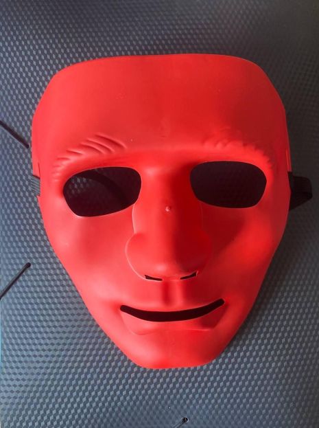Маска лицо человека (Красная), маска мима, безликий