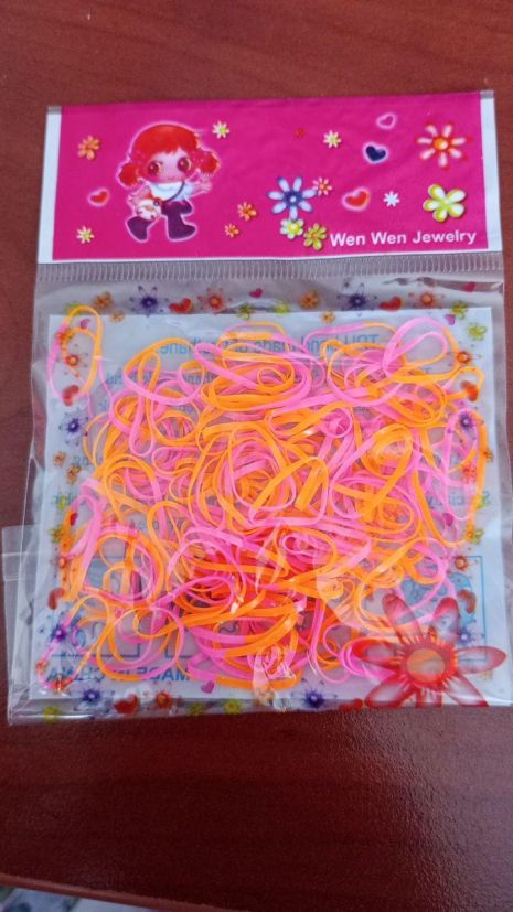 Пакет гумок для плетіння браслетів Оранжево-Рожеві