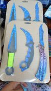 Набір ножів дерево Блискавка в асортименті синьо-фіолетовий мармур