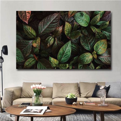 Картина на холсте "Тропические листья" печать 60х80см