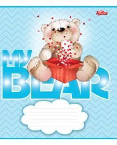 Тетрадь 12 листов линия "My Bear" голубой
