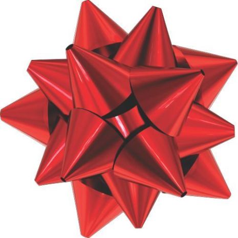 Бантик подарочный, красный, размер 8 см