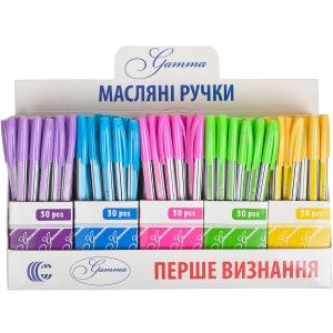 Масляная ручка синяя в цветном корпусе