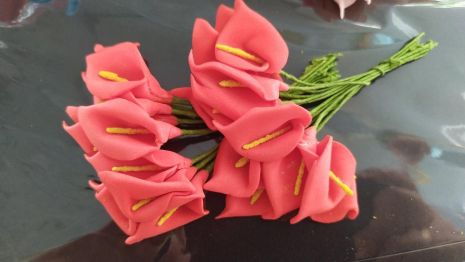 Цветок калла красная на ножке фоамиран