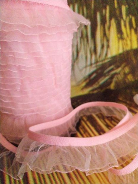 Гумка з органзою рожева 3 см
