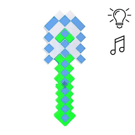 Лопата майнкрафт зі звуковими та світловими ефектами. Зелена