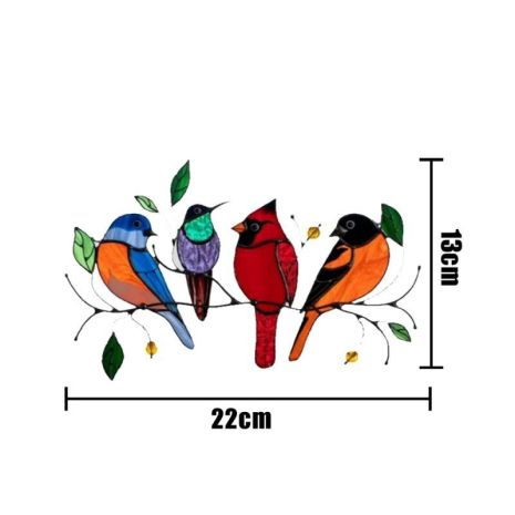 Наклеювання вітраж на стіну, скло, плитку. 4 пташки