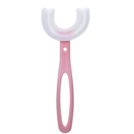 Дитяча зубна щітка капа U-подібна 360 градусів Рожева Велика 6-12 років