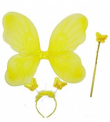 Костюм «Бабочка» 3 предмета желтый, крылья феи