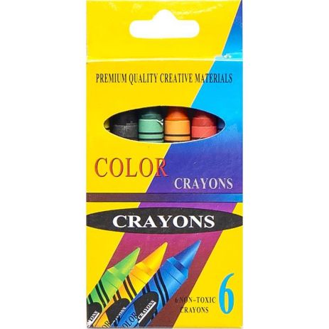 Восковые карандаши 6 цветов CRAYONS