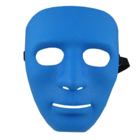 Маска лицо человека (Синяя), маска мима, безликий