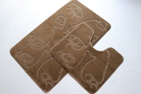 Набір килимків у ванну та туалет Vonaldi 80*50 см та 40*50 см brown 01348/s