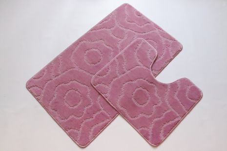 Набір килимків у ванну та туалет Vonaldi 100*60 см та 50*60 см pink 11139