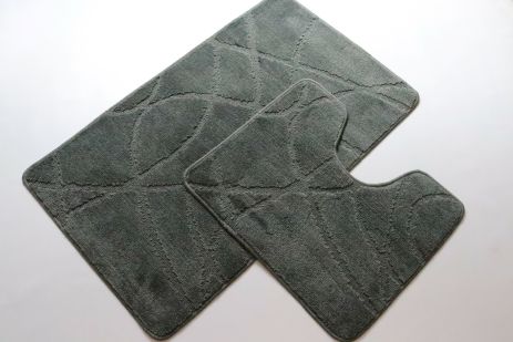 Набір килимків у ванну та туалет Vonaldi 100*60 см та 50*60 см grey 01339