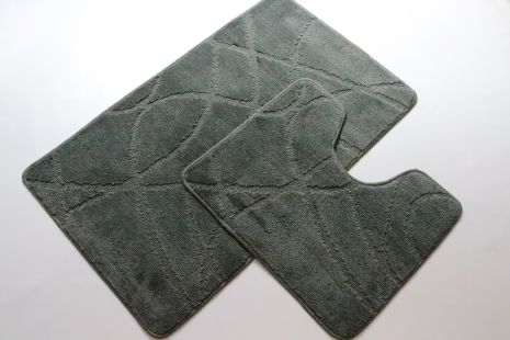 Набір килимків у ванну та туалет Vonaldi 80*50 см та 40*50 см grey 01339/s