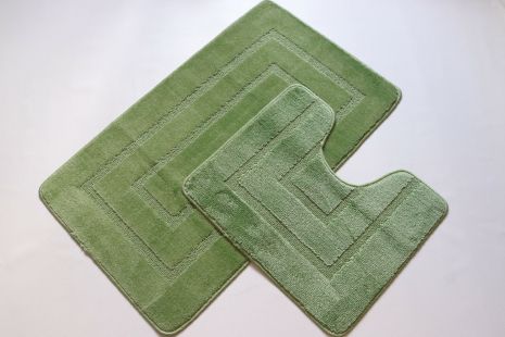 Набір килимків у ванну та туалет Vonaldi 100*60 см та 50*60 см green 00189