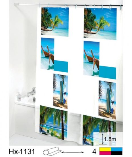 Шторка для ванної силіконова 180x180 см Maldives Cortina, Багатокольоровий, 180*180 см, 12, 180
